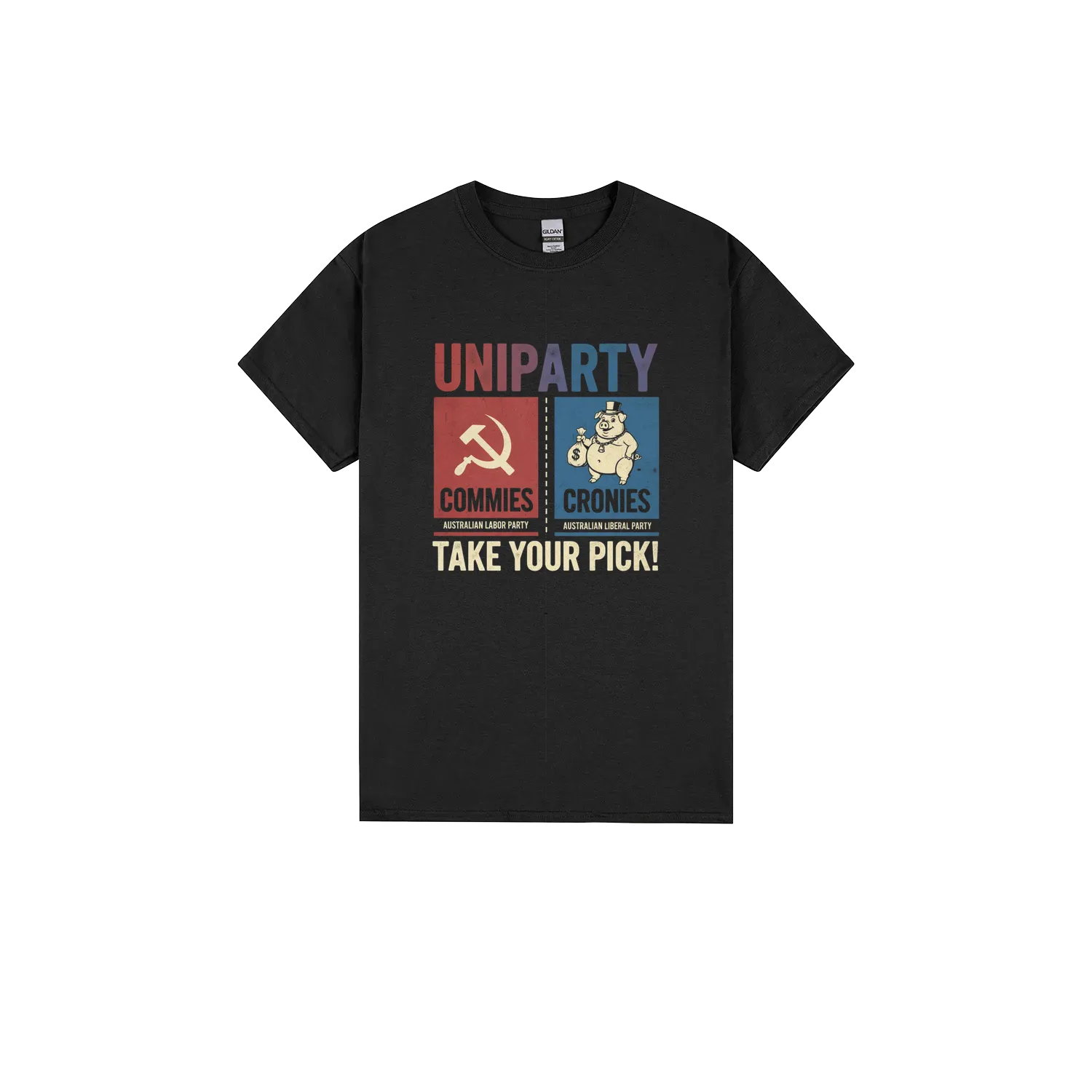 Black front flat lay